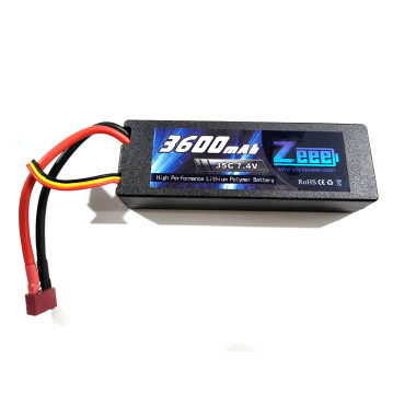BATERIA DE LIPO 2S 7.4V 3600MAH 35C HARD CASE COM PLUG DEANS ZEEE POWER ZEE2S360035D